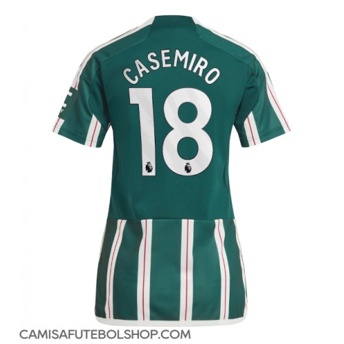 Camisa de time de futebol Manchester United Casemiro #18 Replicas 2º Equipamento Feminina 2023-24 Manga Curta